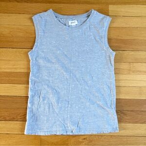 Pact Navy Grey Space Dye Organic Cotton Neutral Sleeveless Tee XS Extra Small